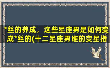 *丝的养成，这些星座男是如何变成*丝的(十二星座男谁的变星指数zui高）