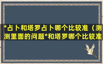 *占卜和塔罗占卜哪个比较准（测测里面的问题*和塔罗哪个比较准）