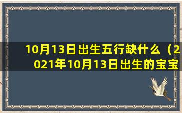 10月13日出生五行缺什么（2021年10月13日出生的宝宝五行）