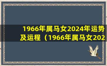 1966年属马女2024年运势及运程（1966年属马女2024年运势及运程大家都找算命网）