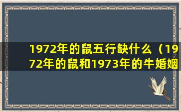 1972年的鼠五行缺什么（1972年的鼠和1973年的牛婚姻如何）