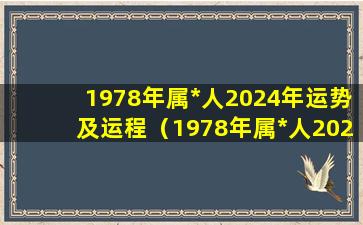 1978年属*人2024年运势及运程（1978年属*人2024年运势及运程详解图）