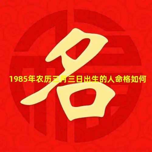 1985年农历三月三日出生的人命格如何