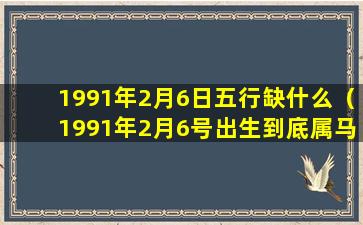 1991年2月6日五行缺什么（1991年2月6号出生到底属马还是属羊）