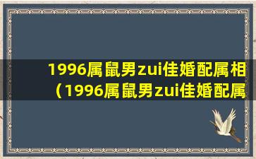 1996属鼠男zui佳婚配属相（1996属鼠男zui佳婚配属相是什么）