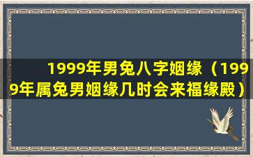 1999年男兔八字姻缘（1999年属兔男姻缘几时会来福缘殿）