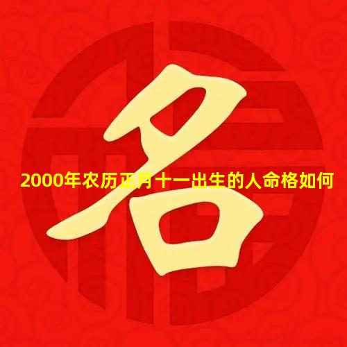 2000年农历正月十一出生的人命格如何