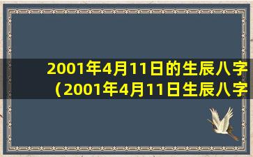 2001年4月11日的生辰八字（2001年4月11日生辰八字是啥）