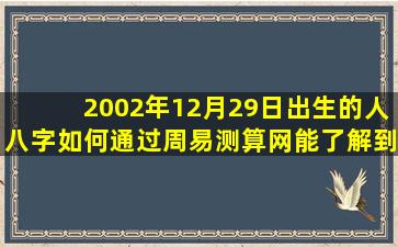 2002年12月29日出生的人八字如何通过周易测算网能了解到哪些信息