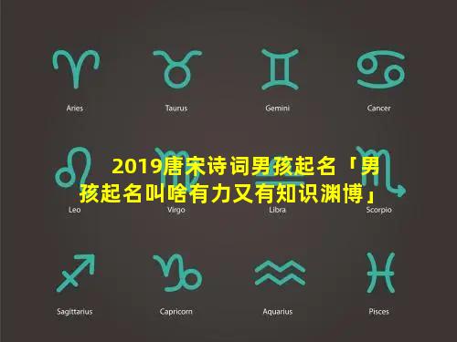 2019唐宋诗词男孩起名「男孩起名叫啥有力又有知识渊博」