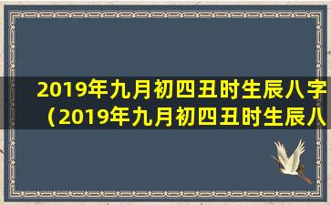 2019年九月初四丑时生辰八字（2019年九月初四丑时生辰八字是什么）