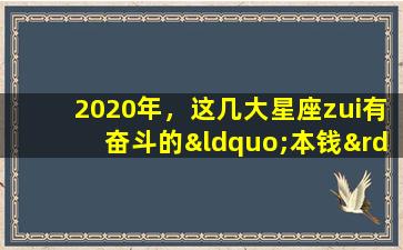 2020年，这几大星座zui有奋斗的“本钱”(十二星座zui努力的星座）