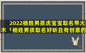 2022杨姓男孩虎宝宝取名带火木「杨姓男孩取名好听且有创意的名字在这里」