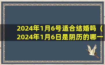 2024年1月6号适合结婚吗（2024年1月6日是阴历的哪一天）