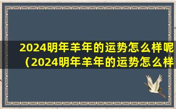 2024明年羊年的运势怎么样呢（2024明年羊年的运势怎么样呢女孩）