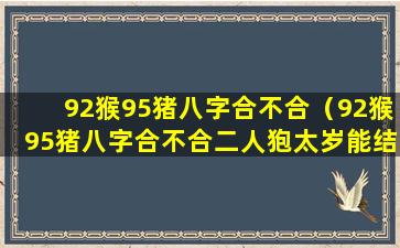 92猴95猪八字合不合（92猴95猪八字合不合二人狍太岁能结婚吗）