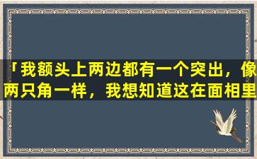 「我额头上两边都有一个突出，像两只角一样，我想知道这在面相里是好是坏谢谢」