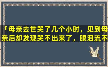 「母亲去世哭了几个小时，见到母亲后却发现哭不出来了，眼泪流不出来，怎么办」