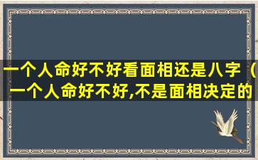 一个人命好不好看面相还是八字（一个人命好不好,不是面相决定的,而是看这三处,很准的）