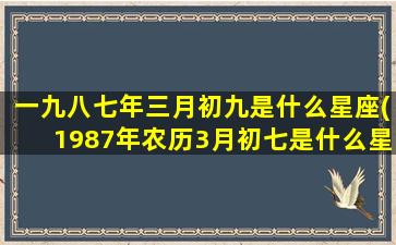 一九八七年三月初九是什么星座(1987年农历3月初七是什么星座)