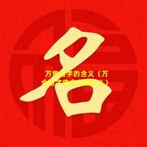 万集名字的含义（万合名字的含义是什么）