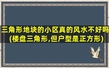 三角形地块的小区真的风水不好吗(楼盘三角形,但户型是正方形)