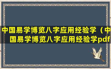 中国易学博览八字应用经验学（中国易学博览八字应用经验学pdf）