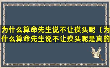 为什么算命先生说不让摸头呢（为什么算命先生说不让摸头呢是真的吗）