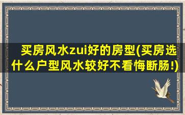 买房风水zui好的房型(买房选什么户型风水较好不看悔断肠!)