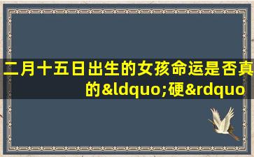 二月十五日出生的女孩命运是否真的“硬”