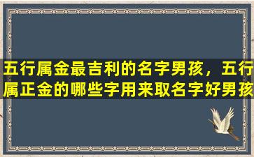 五行属金最吉利的名字男孩，五行属正金的哪些字用来取名字好男孩