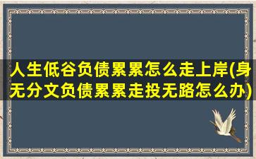 人生低谷负债累累怎么走上岸(身无分文负债累累走投无路怎么办)