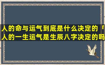 人的命与运气到底是什么决定的「人的一生运气是生辰八字决定的吗」