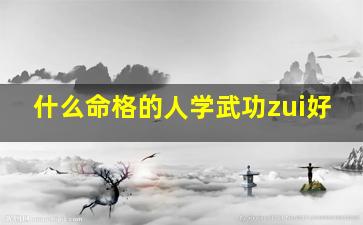 什么命格的人学武功zui好