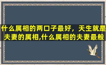 什么属相的两口子最好，天生就是夫妻的属相,什么属相的夫妻最般配