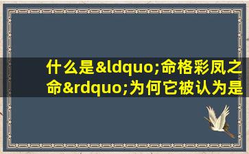 什么是“命格彩凤之命”为何它被认为是十分稀有的