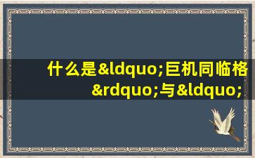 什么是“巨机同临格”与“命里逢空格”