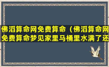 佛滔算命网免费算命（佛滔算命网免费算命梦见家里马桶里水满了还有一个*）