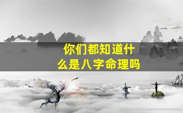 你们都知道什么是八字命理吗