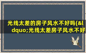 光线太差的房子风水不好吗(“光线太差房子风水不好？聪明的你需要了解这些！”)