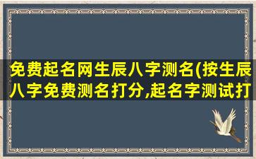 免费起名网生辰八字测名(按生辰八字免费测名打分,起名字测试打分100分)