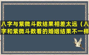 八字与紫微斗数结果相差太远（八字和紫微斗数看的婚姻结果不一样）