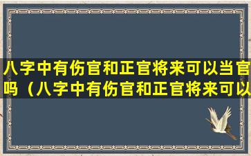 八字中有伤官和正官将来可以当官吗（八字中有伤官和正官将来可以当官吗为什么）