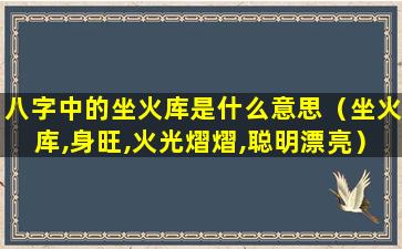 八字中的坐火库是什么意思（坐火库,身旺,火光熠熠,聪明漂亮）