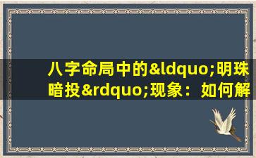 八字命局中的“明珠暗投”现象：如何解读与应对