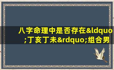 八字命理中是否存在“丁亥丁未”组合男性命盘解析