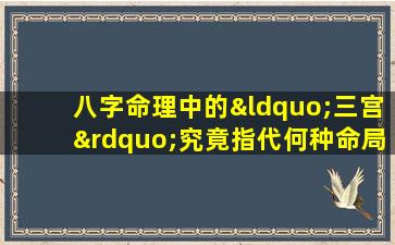 八字命理中的“三宫”究竟指代何种命局