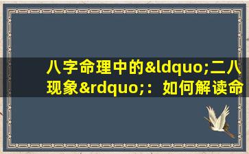 八字命理中的“二八现象”：如何解读命运的黄金分割