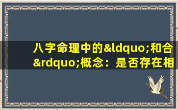 八字命理中的“和合”概念：是否存在相互匹配的可能性