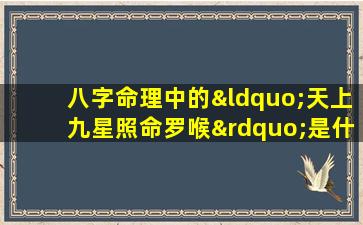 八字命理中的“天上九星照命罗喉”是什么意思